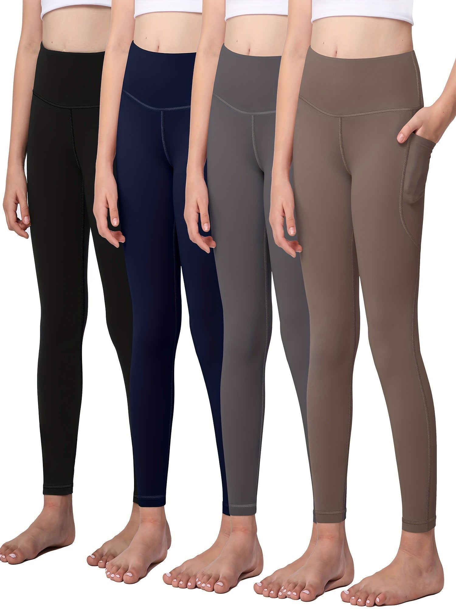 Girl Yoga Legging with Pockets for Workout Causal Kid Active Tummy Control Pants