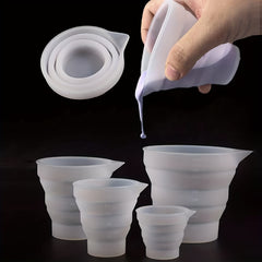 Folding Silicone Measuring Cup Resin Cup Dispenser Reusable Silicone Mixing