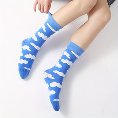 Graffiti Print Socks & Funny Sports Mid Tube Socks Women's Stockings