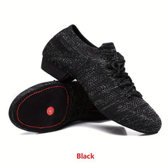 Women's Jazz Dance Shoes Lace Up Chunky Block Flying Woven