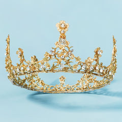 Baroque Alloy Flower Bridal Crown Hairband Headband Princess Tiara Wedding