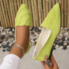 Women's Pointed Toe Loafers Slip On Flat Shoes