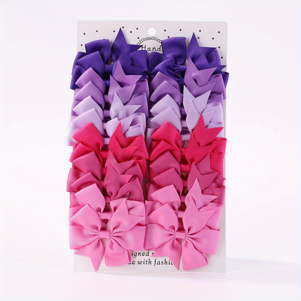 24pcs Baby Girls Bowknot Hair Clips Headwear Party Accessories