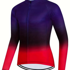 Men's Cycling Jersey Gradient Graphic Long Sleeves Shirt For Biking