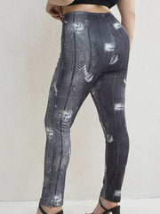 Denim Print Stretch Skinny Leggings