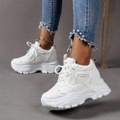 Chunky Thick Sole Sports Sneakers Non Slip Versatile Solid Shoes