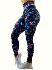 Bubble Print High Waist Yoga Pant Slim Fit Legging Women's Activewear