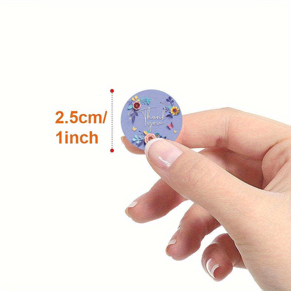 500pcs Floral Thank You Label Stickers 4 Designs Party Decoration Stickers