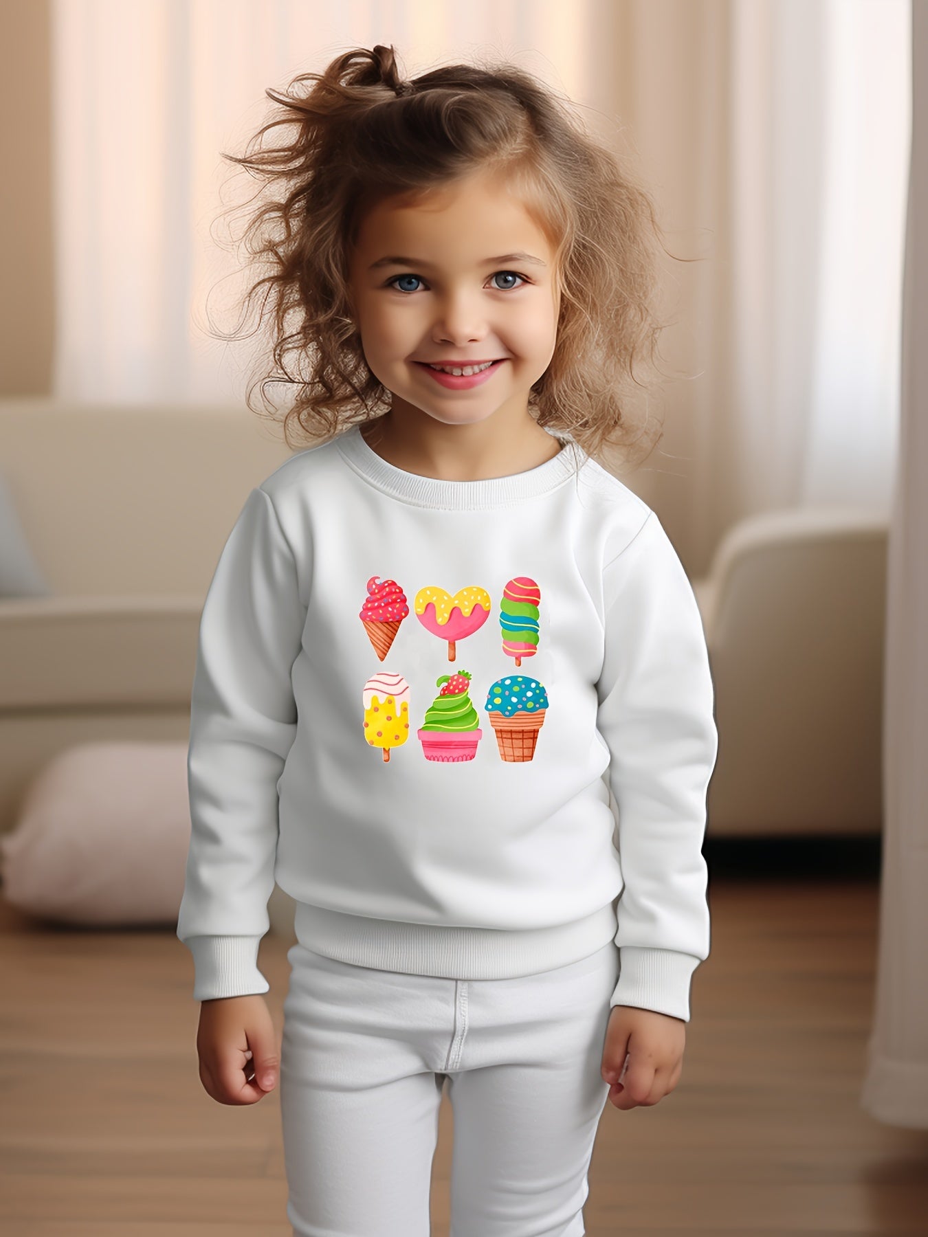 OERYUI Cartoon Ice Cream Cake Sweatshirt for Kids