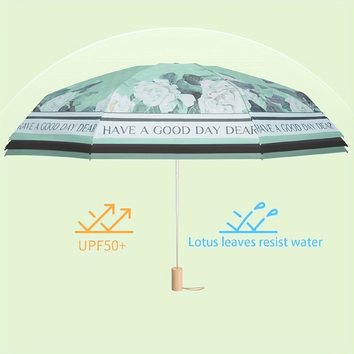 Floral Double Layer Sunshade Umbrella UV Protection Rain Or Shine Dual Use