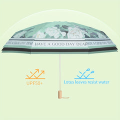 Floral Double Layer Sunshade Umbrella UV Protection Rain Or Shine Dual Use