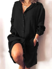 Long Sleeve Button Up Lapel Collar Shirt