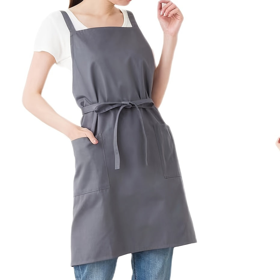 Waterproof Bib Apron with Adjustable Neck Strap and Pockets