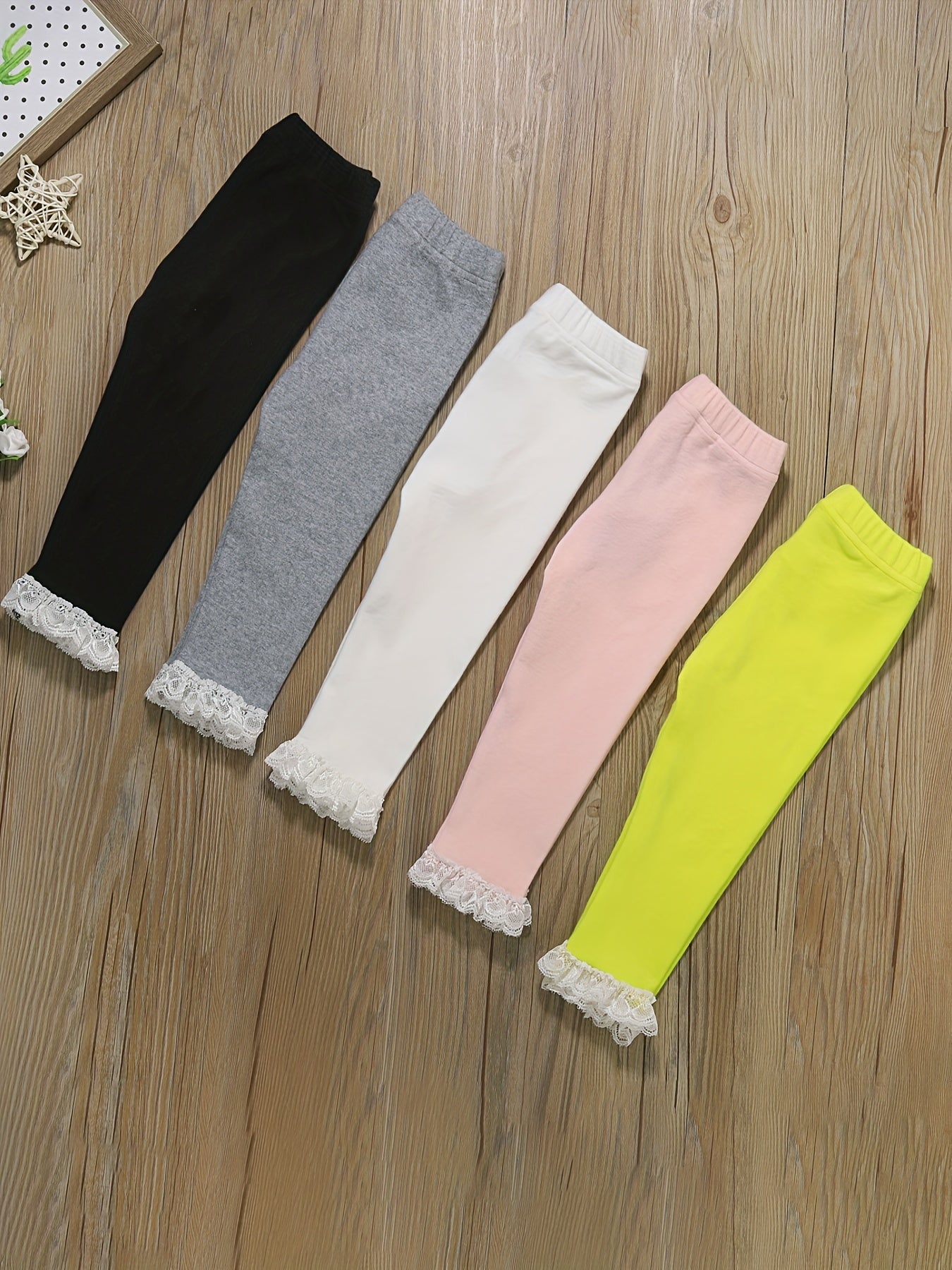 Toddler Baby Pants Elastic Waist Leggings Casual Trousers 5pcs Set