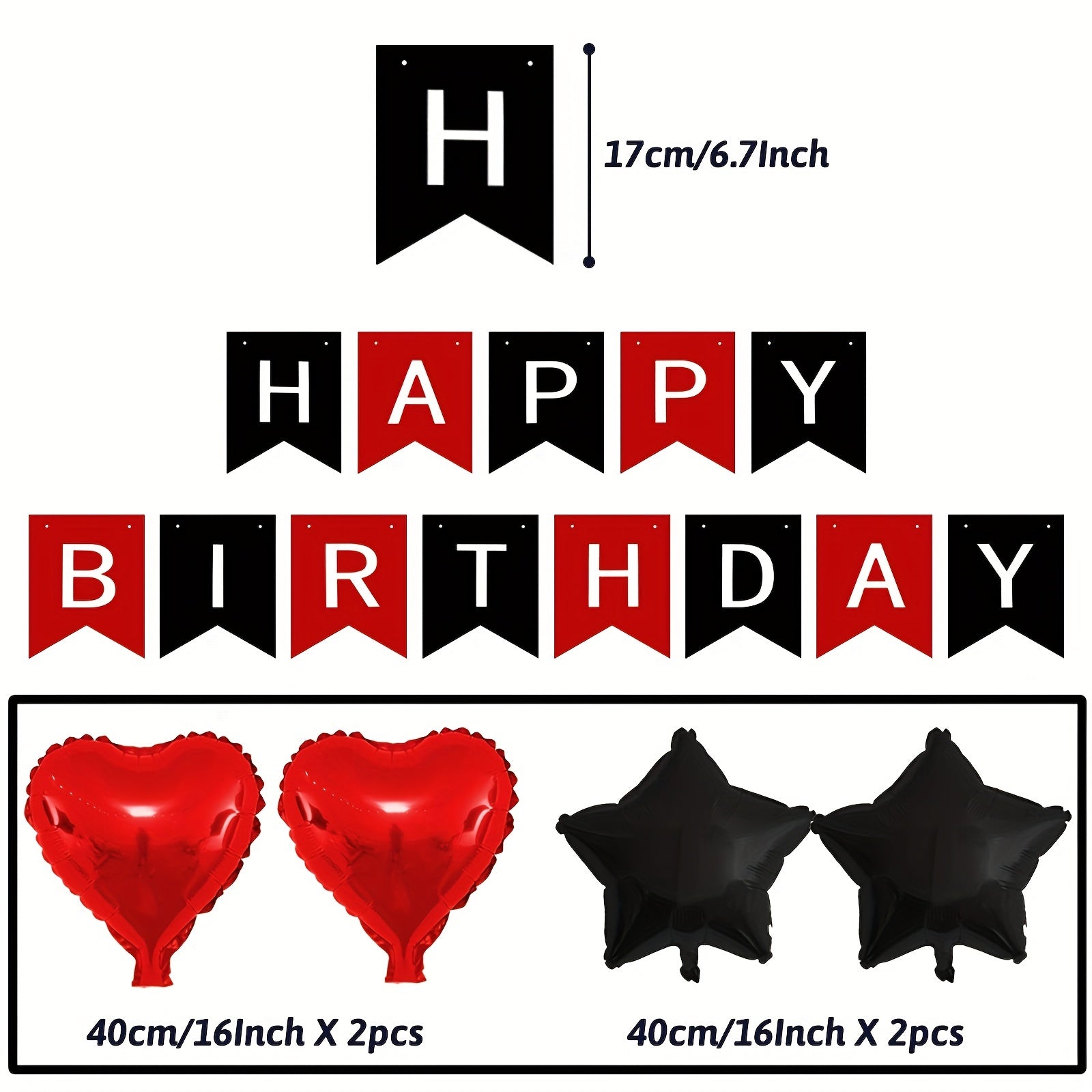 Red Birthday Party Decorations Happy Birthday Banner Balloon