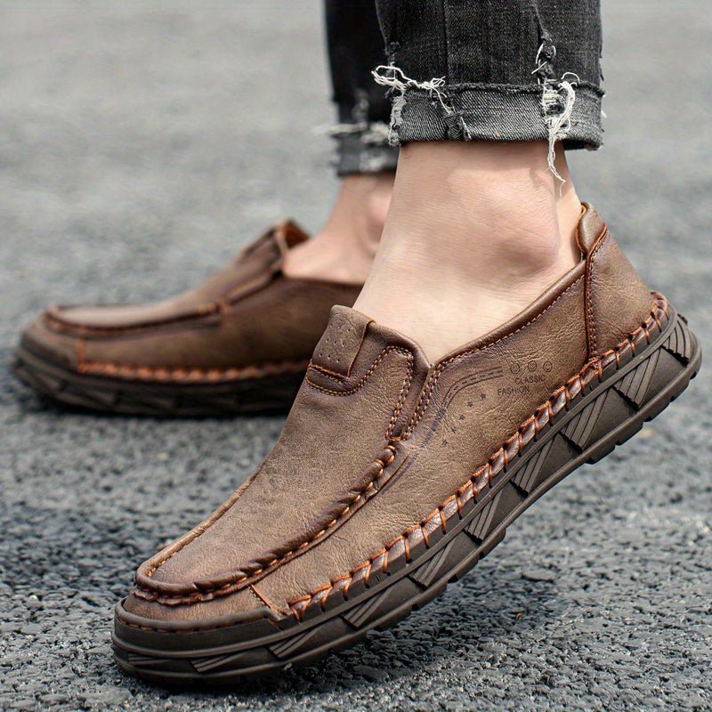 Men's Casual Slip On Leather Driving Shoes Soft Sole