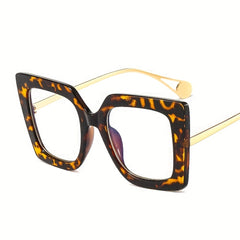 Rectangle Oversized Clear Lens Eyeglasses Light Blocking Glasses