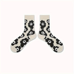 Floral Print Socks Mid Tube Women's Stockings