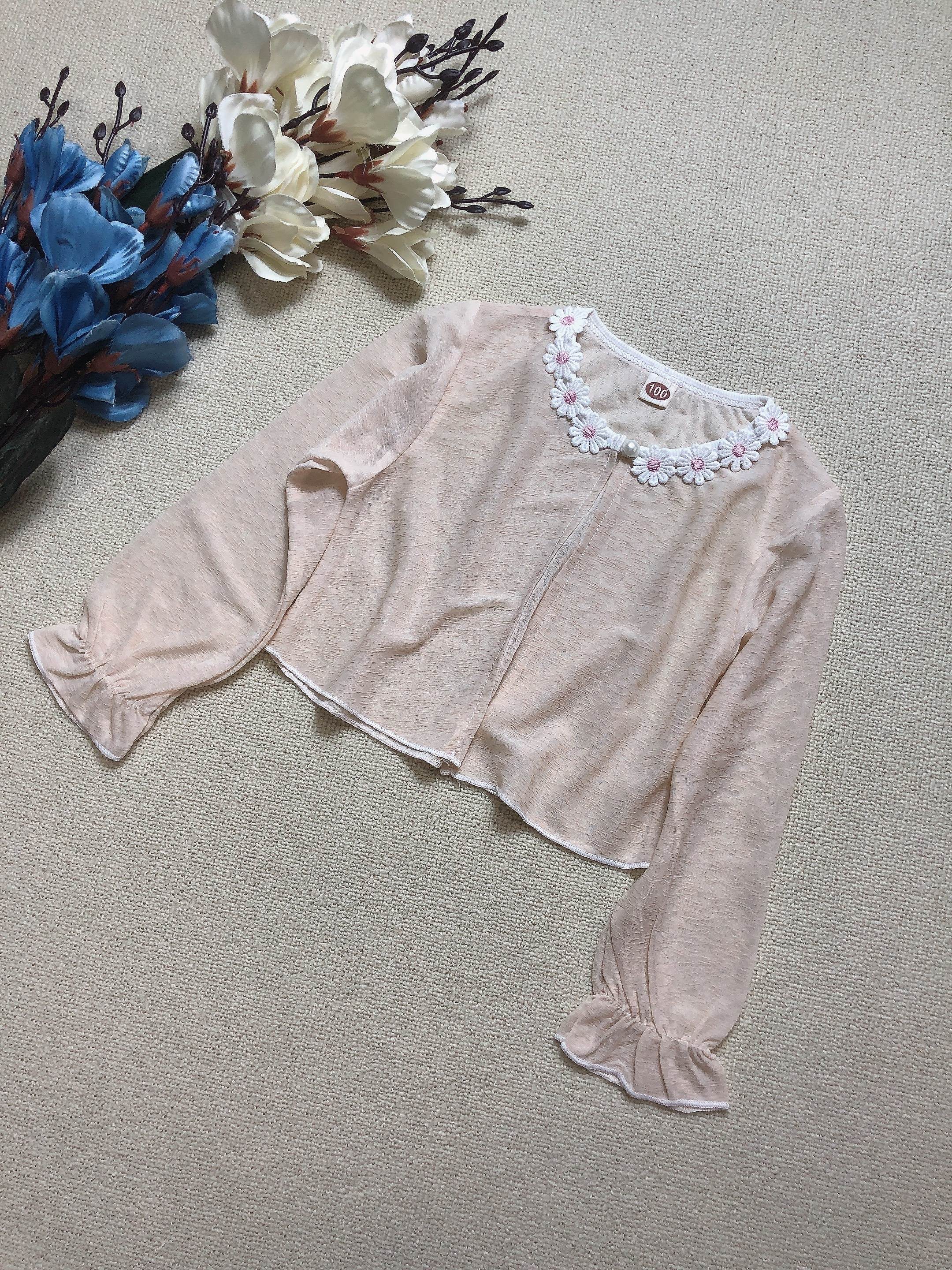 Girl s Sunscreen Shawl Ruffle Long Sleeve UV Protection Cardigan