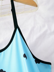 3 Piece Plus Size Heart Print Nightdress Set