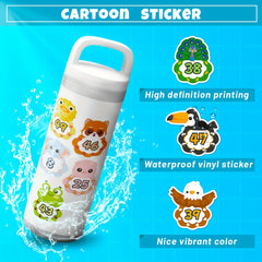 50PCS Cartoon Animal Baby Number Stickers Educational Decals