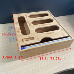 Bamboo Storage Box 5 In 1 Cutter Household Kitchen Rack