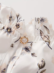 Girls Ruffle Collar Flowers Print Shirt Tops for 1-8 Years