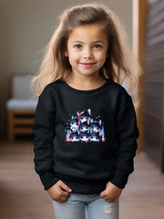 OERYUI Anime Kitty Sweatshirt Casual Kids Pullover