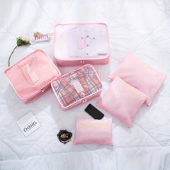 7-Piece Travel Storage Bag Packing Cubes Foldable Language Classification Cube