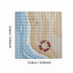 16x16 Beach Printed Bottom Board Ocean Beach Pattern Toy Accessory