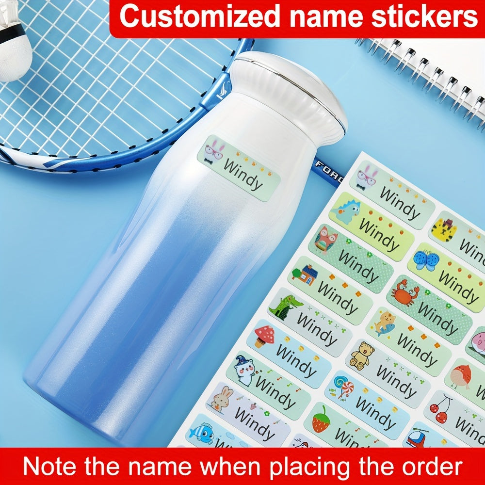 Custom Name Stickers x180 Waterproof Clear Non Fading