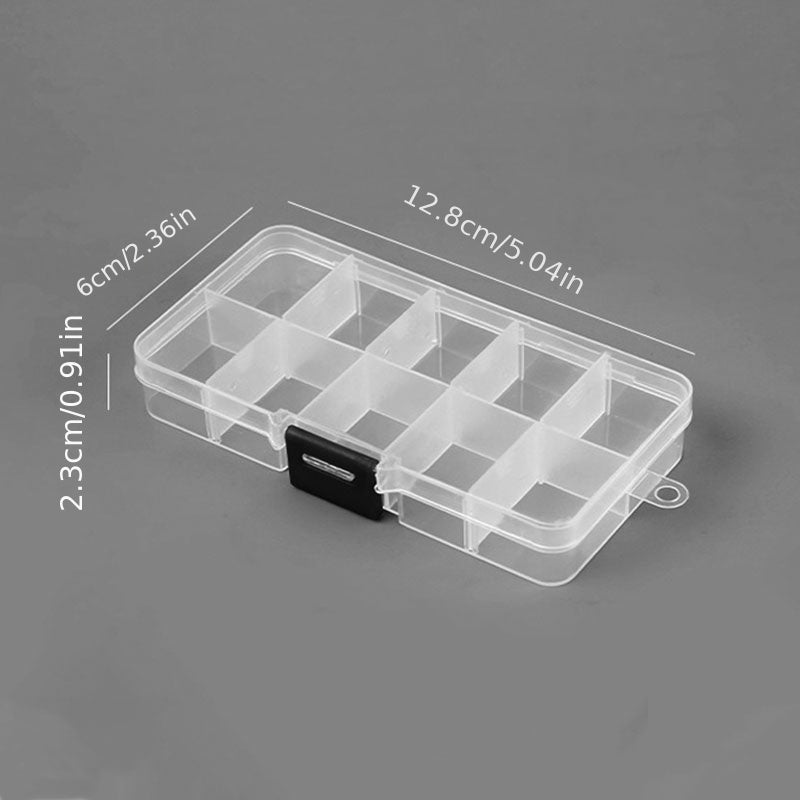 10-Slot Plastic Box Jewelry Storage Case Craft Organizer Bead Storage Bin
