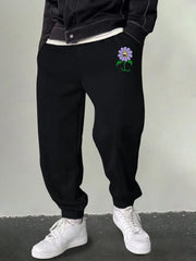 Men's Cartoon Flower Graphic Sweatpants Loose Joggers