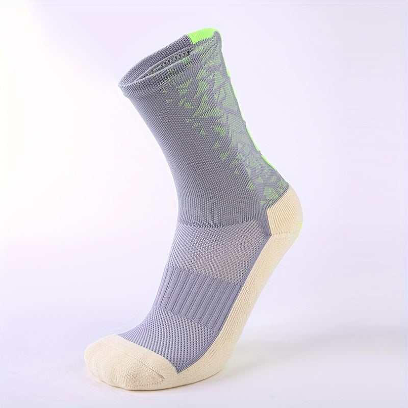 Non-slip Breathable Mid-calf Football Socks, 1 Pair