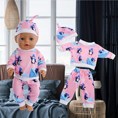 3pcs Doll Clothes Set for 18" Dolls, Penguin Whale Starfish Unicorn Patterns