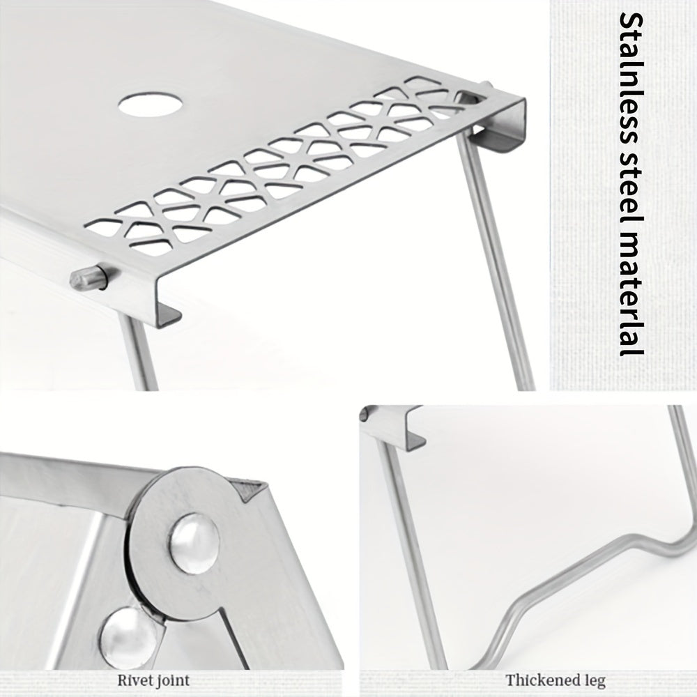 Portable Stainless Steel Camping Stove Table for Picnic