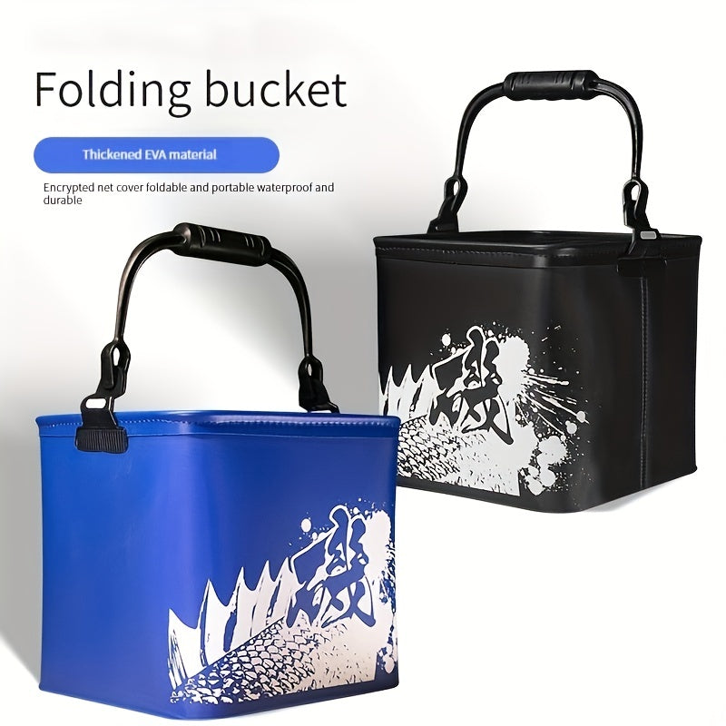 Foldable Fishing Bucket with Rope Handle Thickened Barrel Water Bucket