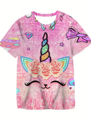 Floral Horn Graphic T Shirt for Kids