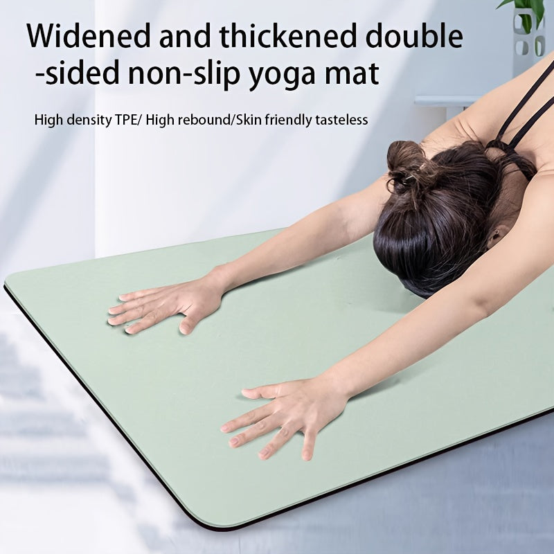 Widened TPE Yoga Mat Portable Soft Fitness Mat 183x66x0.6in