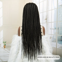Knotless Long Box Braid Hair Wigs Synthetic Fiber Lace Front Hair Wigs For Women