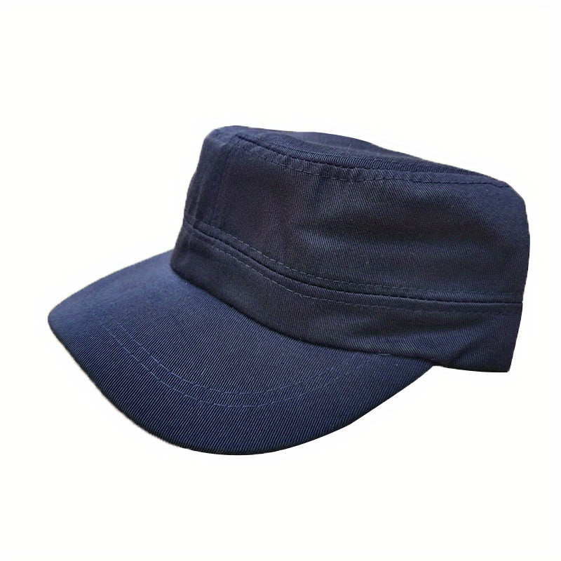 Vintage Washed Cotton Solid Flat Cap Outdoor