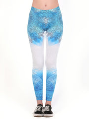 Boho Floral Print Skinny Leggings High Waist Yoga Leggings