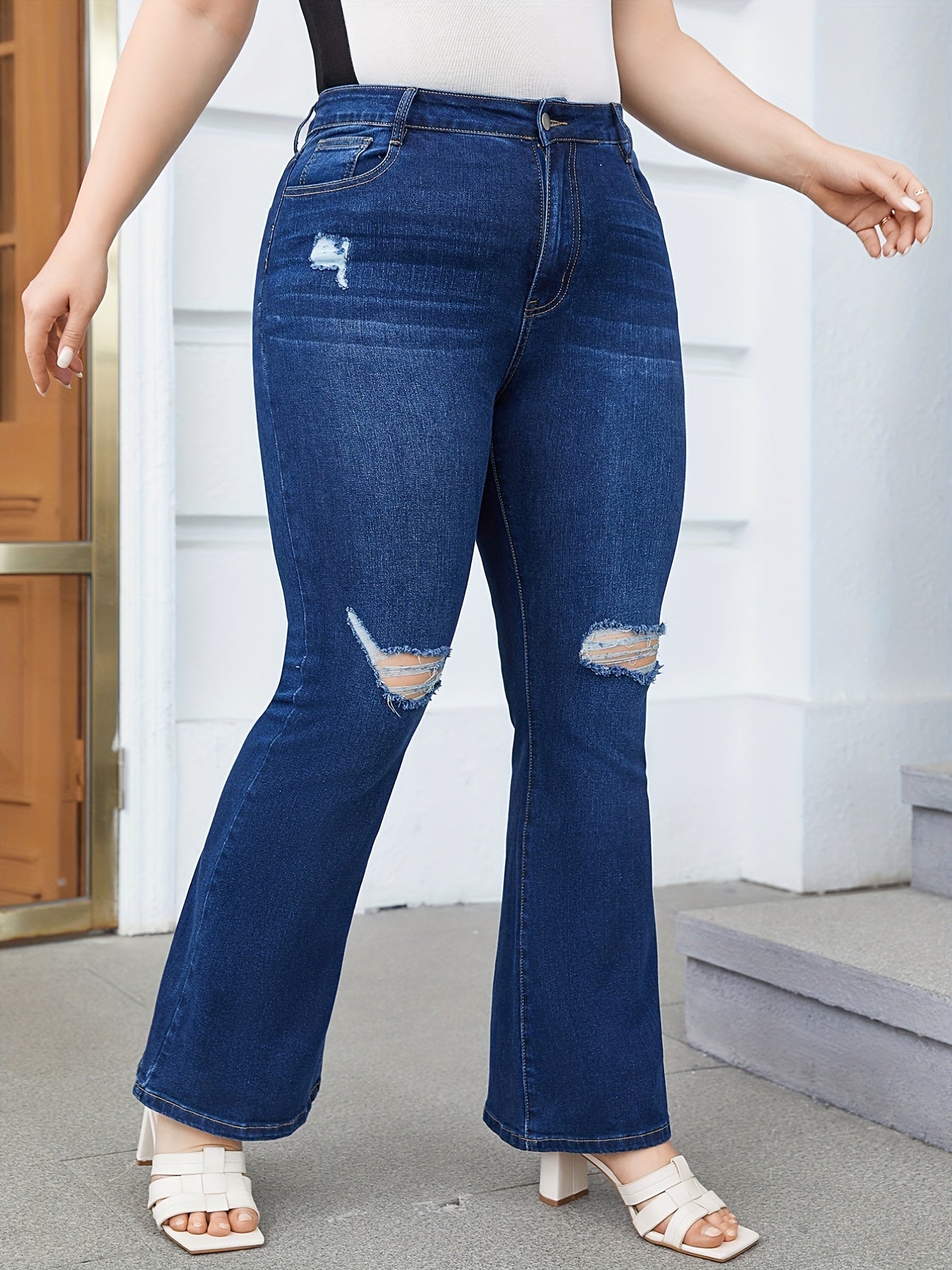 High Stretch Flared Leg Jeans