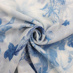 Lotus Flower Print Fringe Trim Scarf Shawl Casual Head Wrap Gift For Mother's