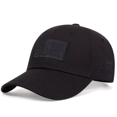 Men's Outdoor Camo Baseball Cap with American Flag Patch