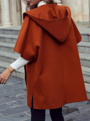 Vintage Hooded Coat with Pockets Women's Outerwear
