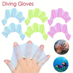 Silicone Flippers Webbed Hand Swim Gloves for Diving