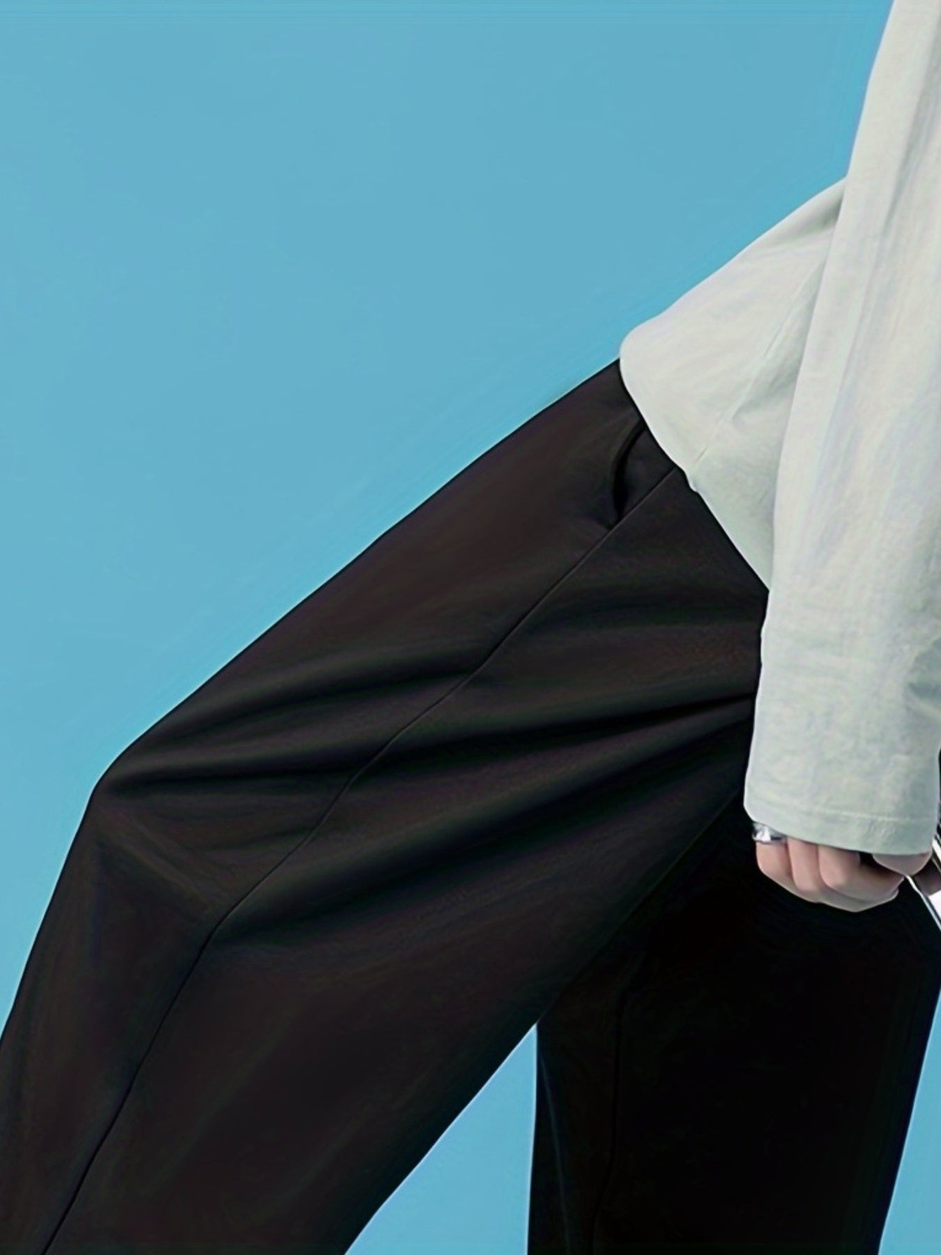 Men's Solid Stretch Sweat Pants with Zipper