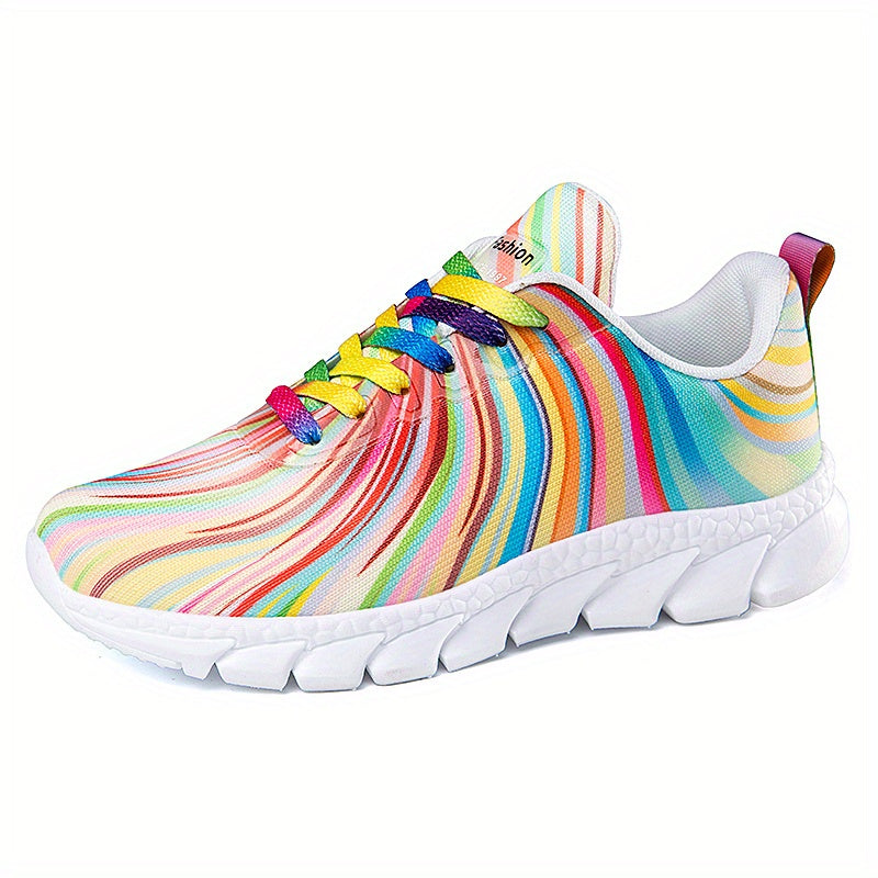 Women's Colorblock Sneakers Lightweight Low Top Lace Up Shoes