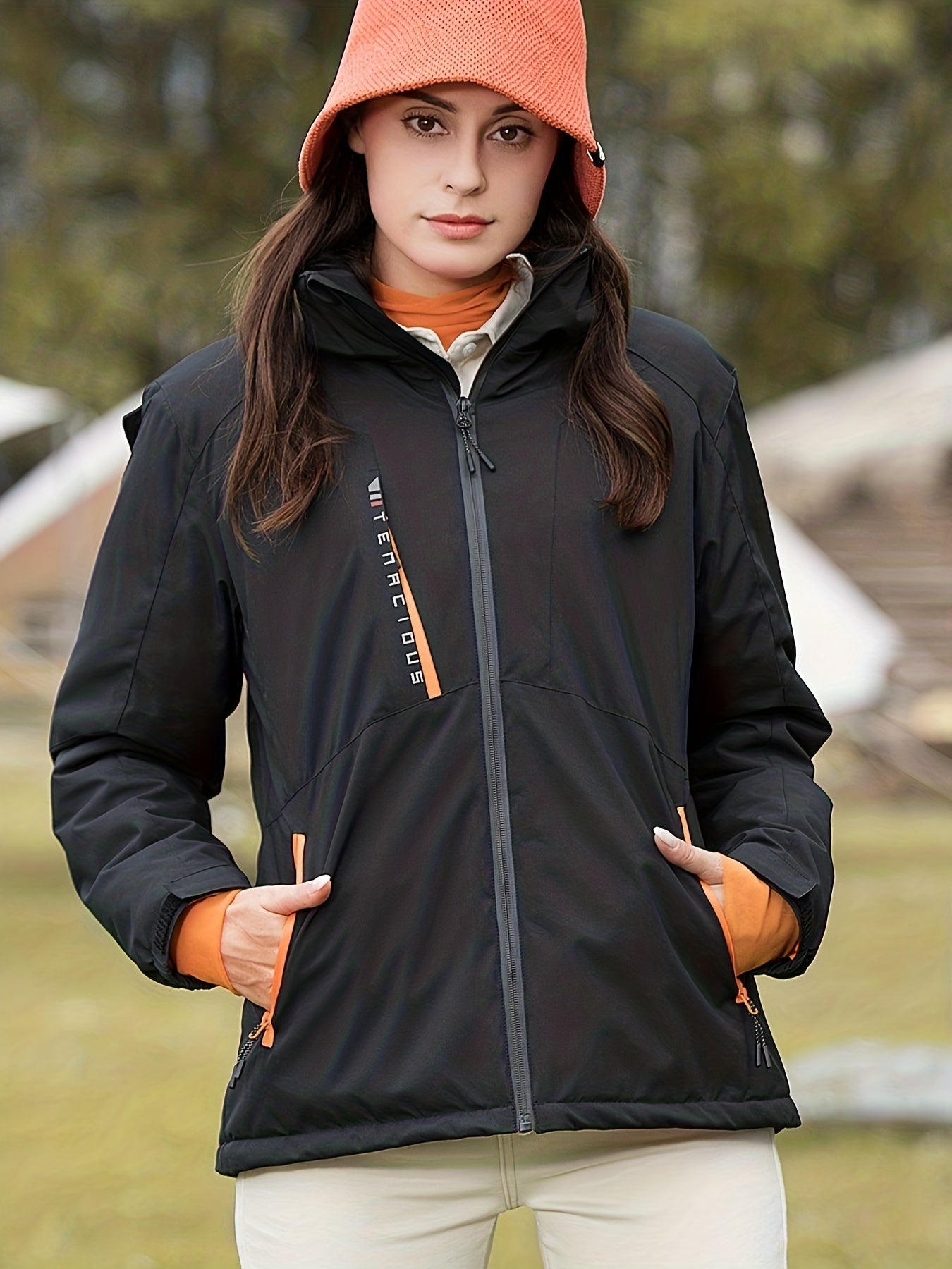 Women's Waterproof Outdoor Sports Jacket - Hooded, Hiking, Mountaineering